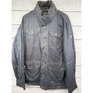 Kuhl‎ Kollusion Mountain Grown Gray Jacket Mens Large Snap Button Utility Coat